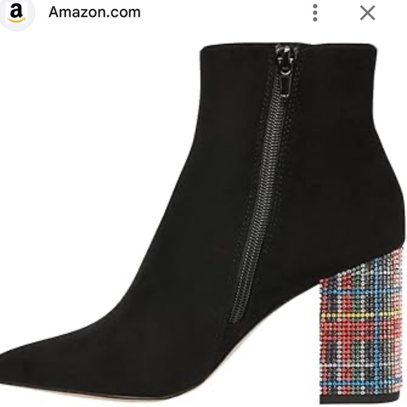 Betsey Johnson Shoes - 50%offw❤️Betsy Johnson  Barrette BLACK MULTI suede boot BOOTIE rhinestone heels